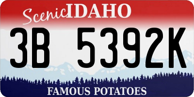 ID license plate 3B5392K