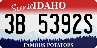 ID license plate 3B5392S