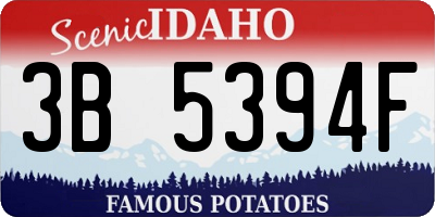 ID license plate 3B5394F
