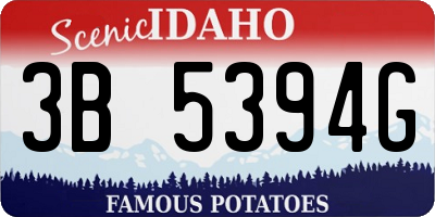 ID license plate 3B5394G