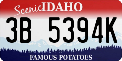 ID license plate 3B5394K