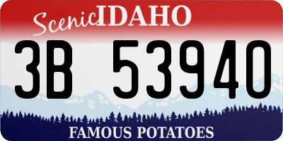 ID license plate 3B5394O