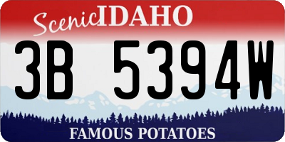 ID license plate 3B5394W