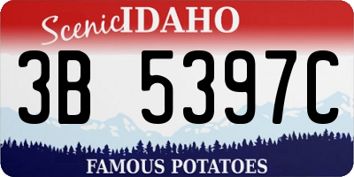 ID license plate 3B5397C