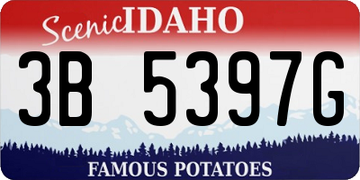 ID license plate 3B5397G