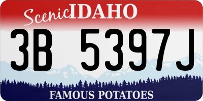 ID license plate 3B5397J