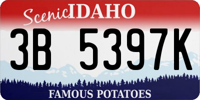 ID license plate 3B5397K