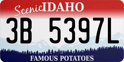 ID license plate 3B5397L