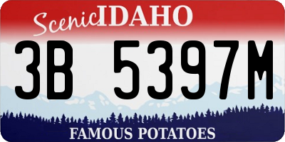 ID license plate 3B5397M