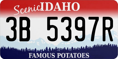 ID license plate 3B5397R