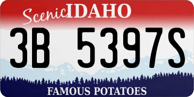 ID license plate 3B5397S