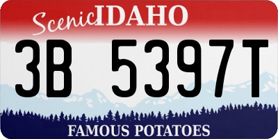ID license plate 3B5397T