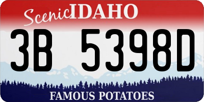 ID license plate 3B5398D