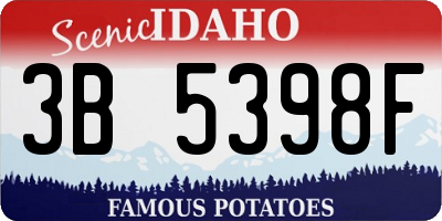 ID license plate 3B5398F