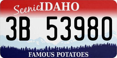 ID license plate 3B5398O