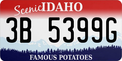 ID license plate 3B5399G