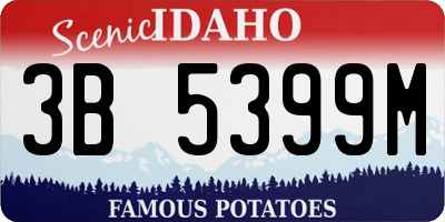 ID license plate 3B5399M