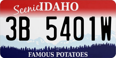 ID license plate 3B5401W
