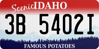 ID license plate 3B5402I