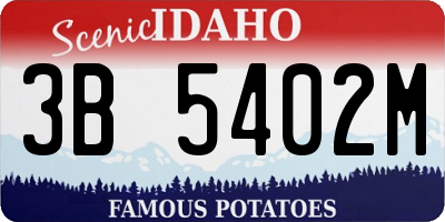 ID license plate 3B5402M