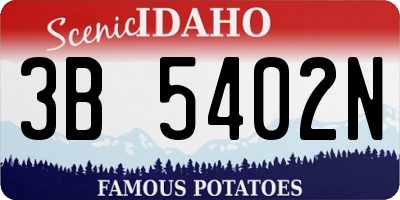 ID license plate 3B5402N