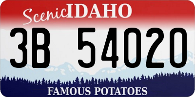 ID license plate 3B5402O