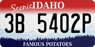 ID license plate 3B5402P