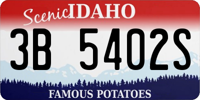 ID license plate 3B5402S