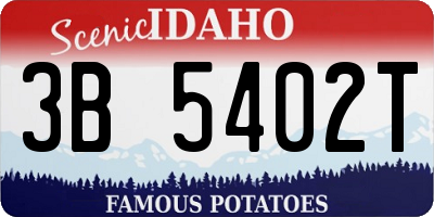 ID license plate 3B5402T