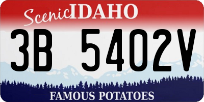 ID license plate 3B5402V