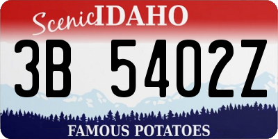 ID license plate 3B5402Z