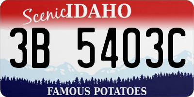 ID license plate 3B5403C