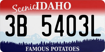 ID license plate 3B5403L