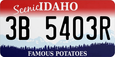 ID license plate 3B5403R