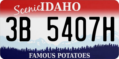 ID license plate 3B5407H