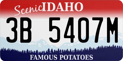 ID license plate 3B5407M
