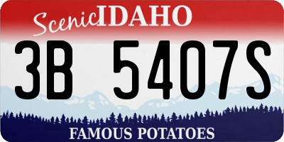 ID license plate 3B5407S