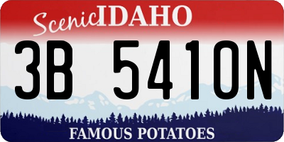 ID license plate 3B5410N