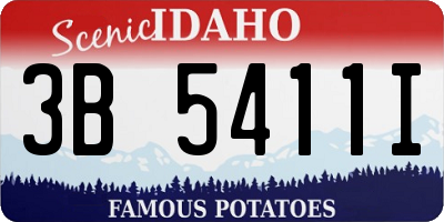 ID license plate 3B5411I