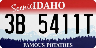 ID license plate 3B5411T