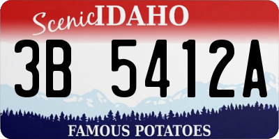 ID license plate 3B5412A