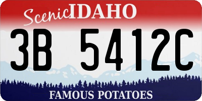 ID license plate 3B5412C