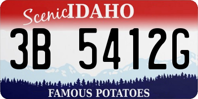 ID license plate 3B5412G