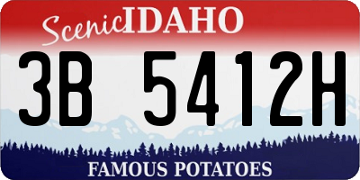 ID license plate 3B5412H