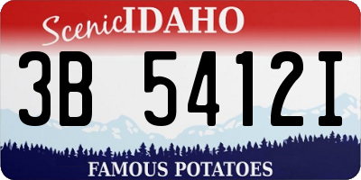 ID license plate 3B5412I