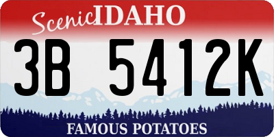 ID license plate 3B5412K