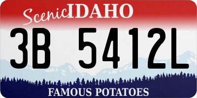 ID license plate 3B5412L