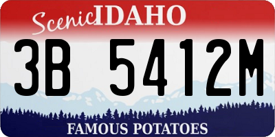 ID license plate 3B5412M