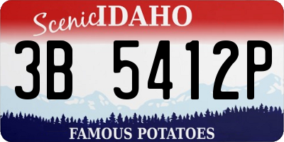 ID license plate 3B5412P