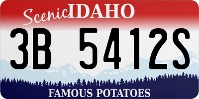 ID license plate 3B5412S